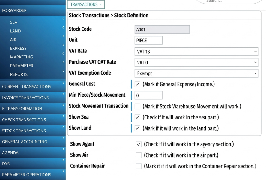 PalmaLOGISTICS - Stok Yönetimi