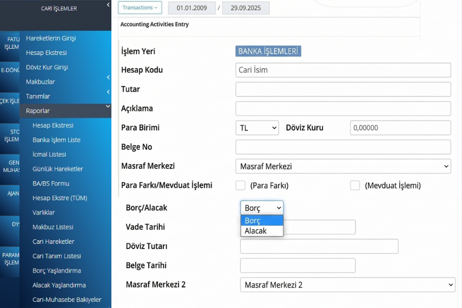 CariMUHASEBE - Çek Yönetimi
