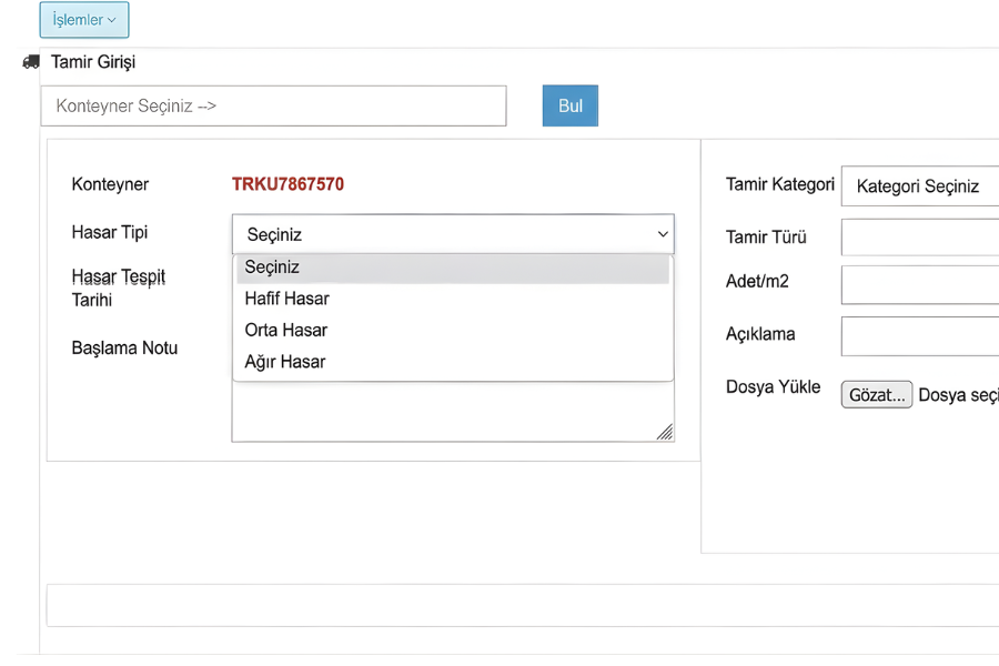 PalmaDEPOT - Hasar Yönetimi